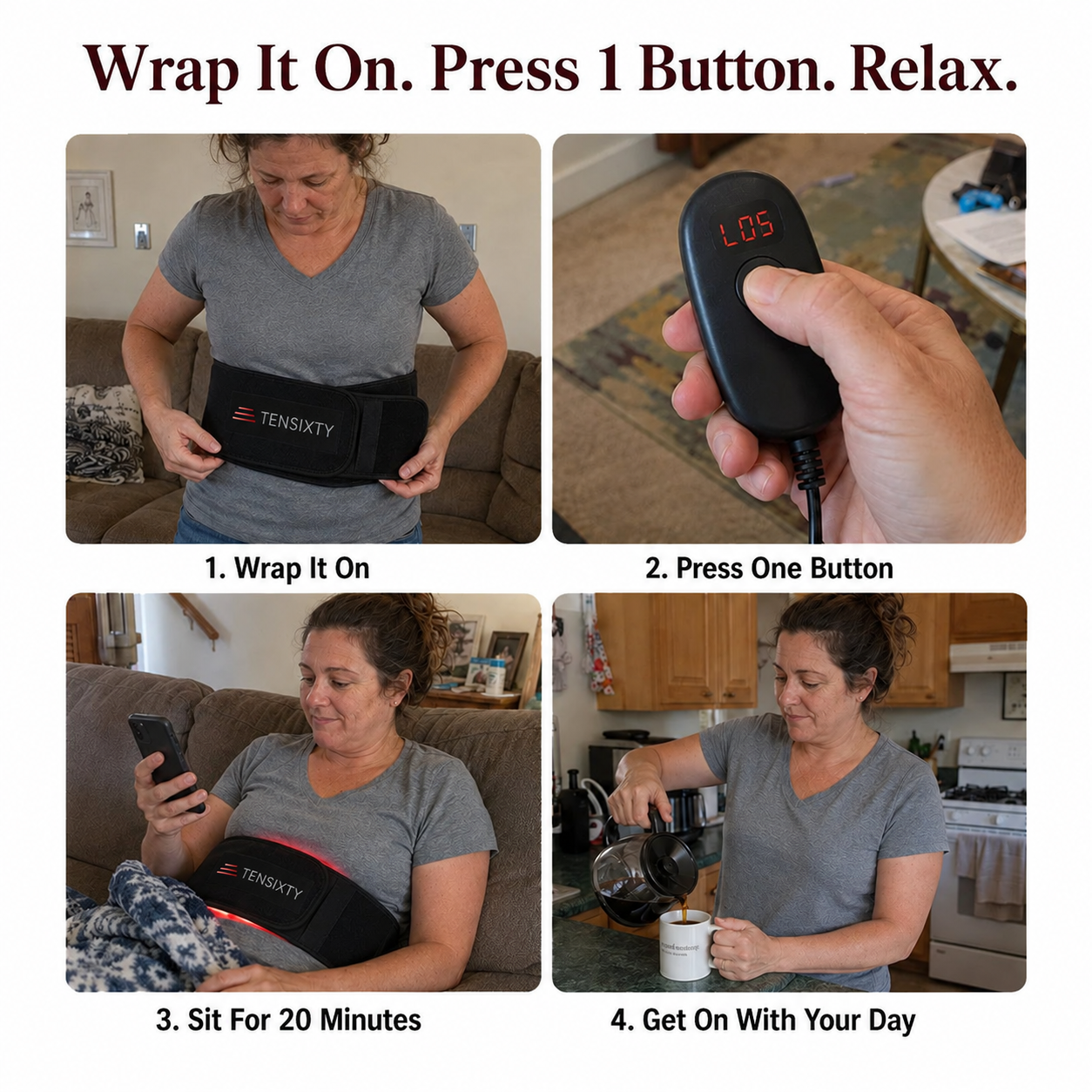 Four-step LumaLean Ultra tutorial with TENSIXTY-branded belt